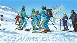 Animateurs sur les pistes avec une enceinte - Gemini AI
