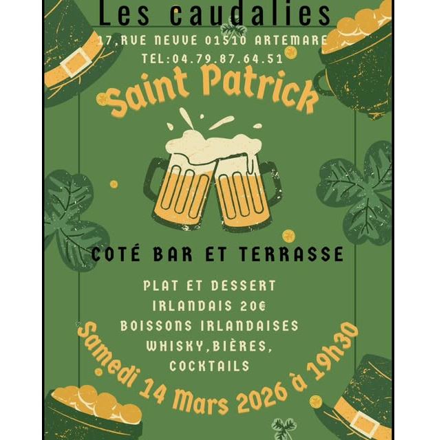 Saint Patrick, côté bar et terrasse aux Caudalies_Artemare - Les Caudalies