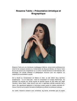 Concert Rosanna TUBITO - Rosanna Tobito