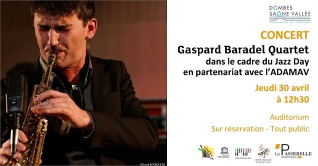Concert : Gaspard Baradel Quartet_Trévoux - Médiathèque La Passerelle