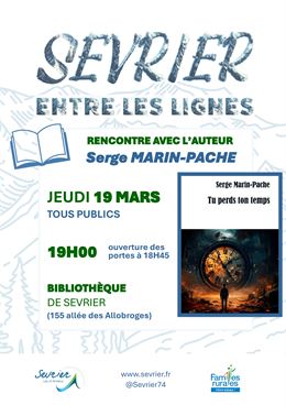 Sevrier entre les Lignes : en présence de Serge Marin-Pache, pour son livre « Tu perds ton temps »_S
