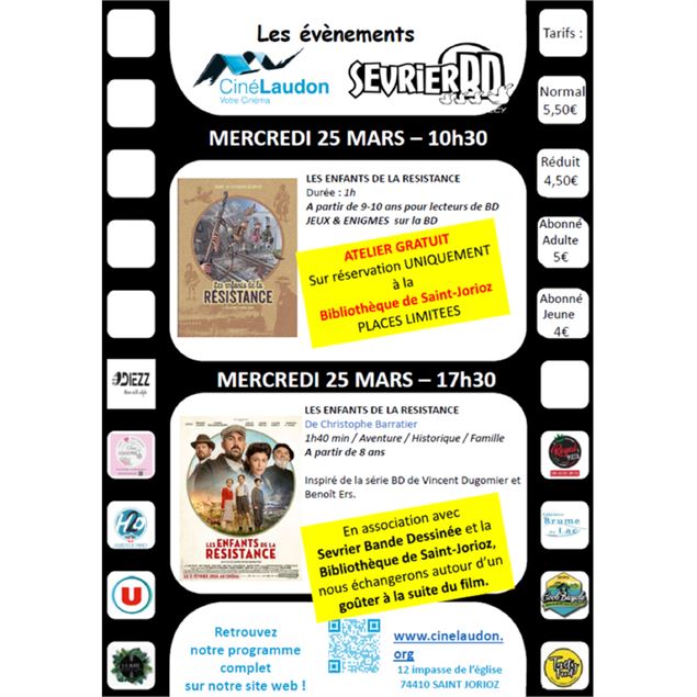 Ciné-goûter : « Les enfants de la Résistance »_Saint-Jorioz - Ciné Laudon