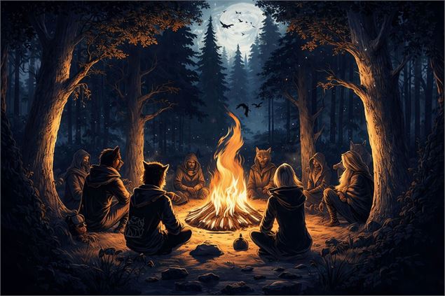 Loup Garou - Image générée par intelligence artificielle (IA) ChatGPT, sans droits d’auteur applicab