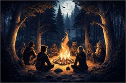 Loup Garou - Image générée par intelligence artificielle (IA) ChatGPT, sans droits d’auteur applicab