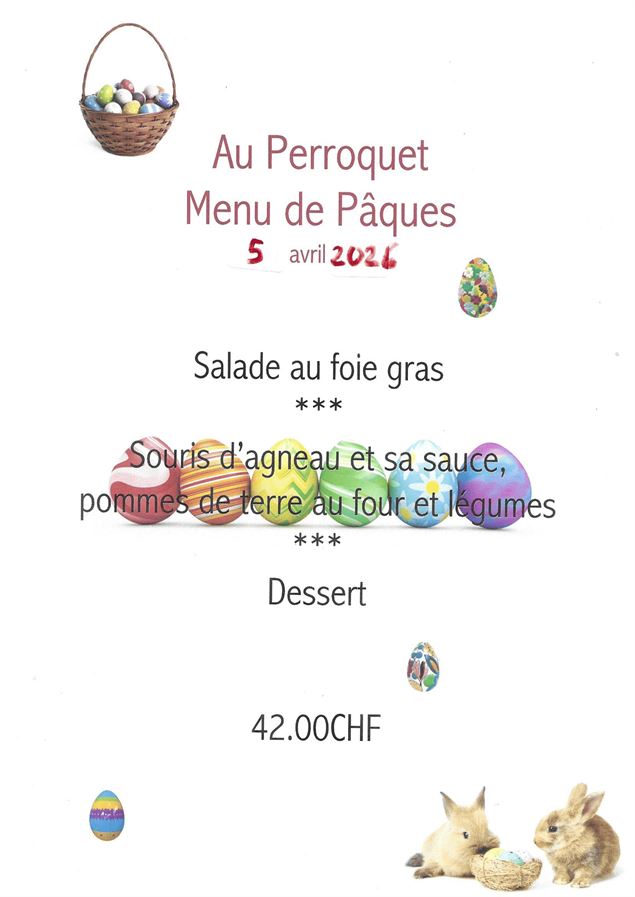 Menu de Pâques - Le Perroquet_Torgon