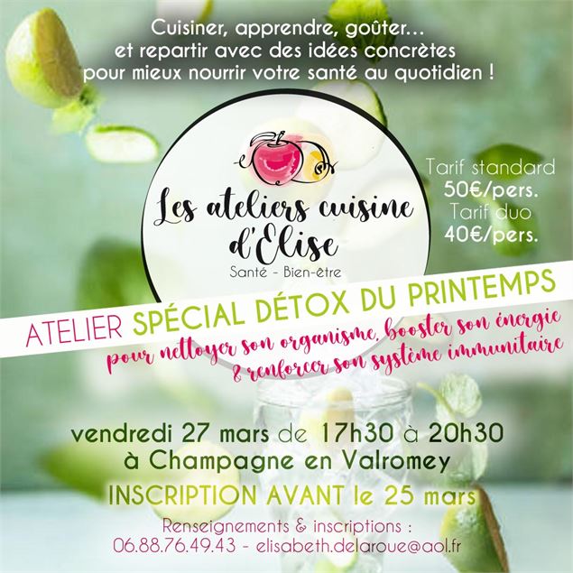 Les ateliers cuisine d'Elise : spécial détox de printemps_Champagne-en-Valromey - Les Ateliers d'Eli
