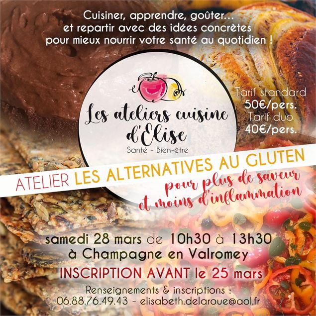 Les ateliers cuisine d'Elise : les alternatives au gluten_Champagne-en-Valromey - Les Ateliers Cuisi