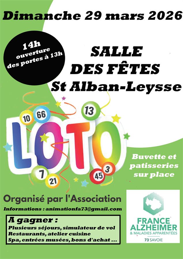 Grand Loto au profit de France Alzheimer Savoie - France Alzheimer Savoie
