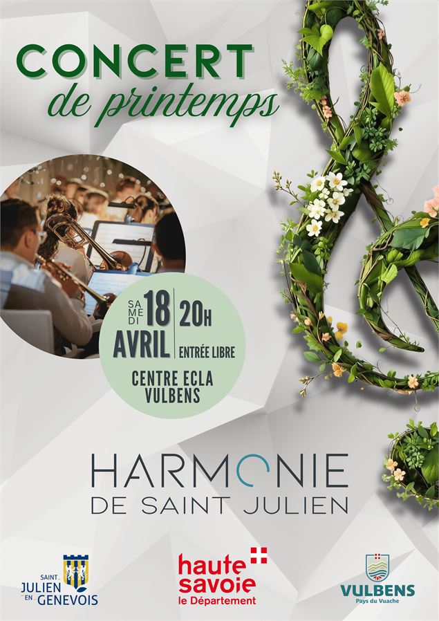 Affiche du concert - Harmonie Municipale de Saint-Julien-en-Genevois