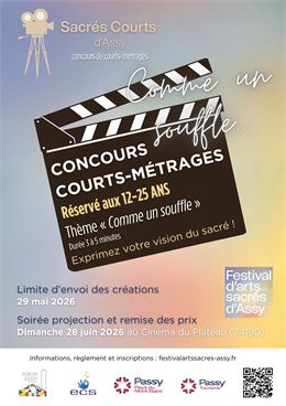 Affiche du concours de courts-métrages "Sacrés courts d'Assy"