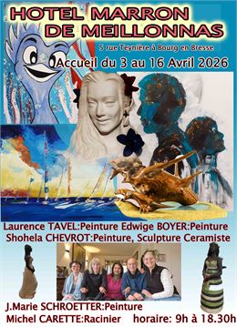 Affiche Exposition de peinture, sculpture, Céramiste_Bourg-en-B - ©Artistes de l'exposition