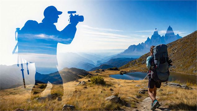 personne se baladant avec quelqu'un qui film - canva