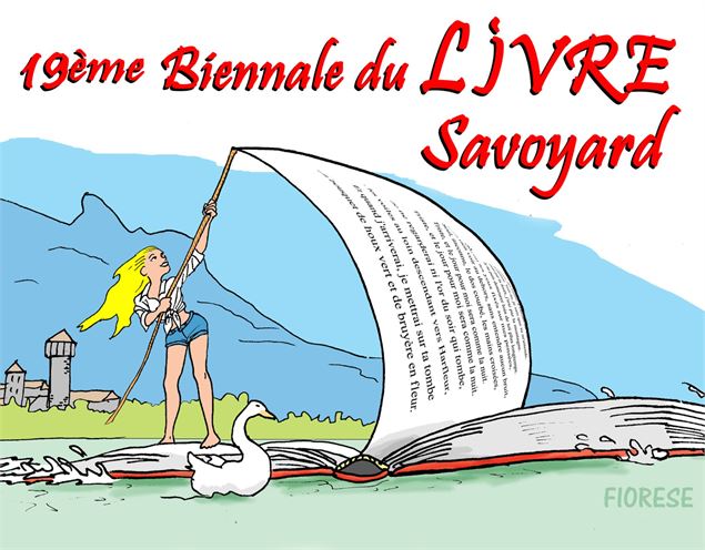 illustration fille livre bateau lac cygne - Fiorese