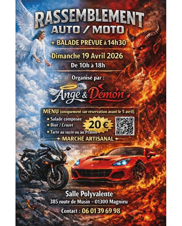 Rassemblement auto / moto et marché artisanal_Magnieu - Ange et Démon