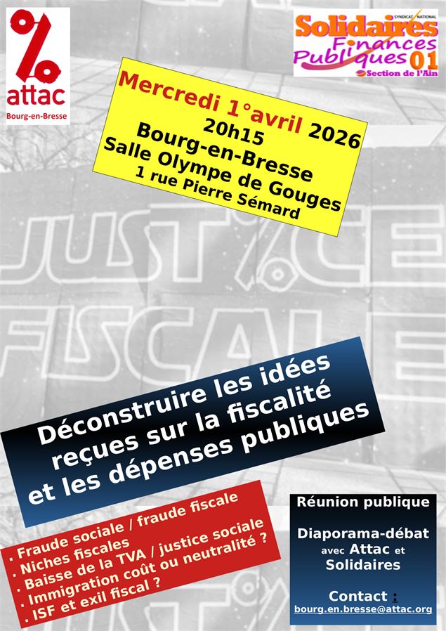 Déconstruire les idées reçues sur la fiscalité - attac Bourg-en-Bresse