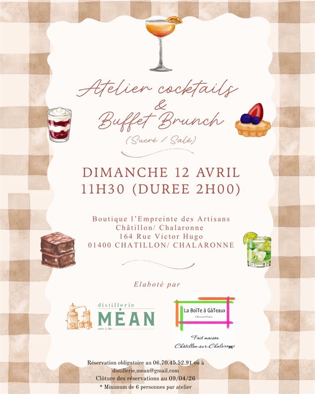 Atelier cocktails et Buffet Brunch - distillerie mean