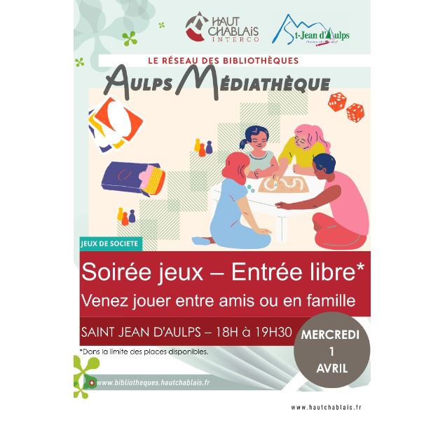 Soirée jeux Aulps Médiathèque_Saint-Jean-d'Aulps - Réseau des bibliothèques