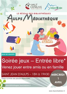 Soirée jeux Aulps Médiathèque_Saint-Jean-d'Aulps - Réseau des bibliothèques