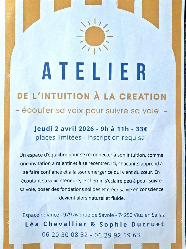 Atelier de l'intuition à la création - sophie ducruet