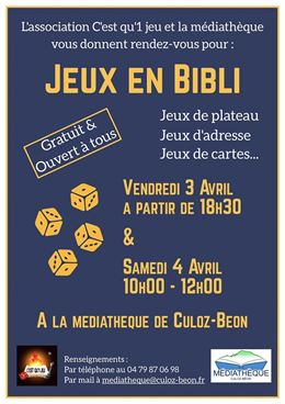 Jeux en bibli_Culoz-Béon - Médiathèque de Culoz