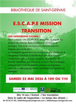 L'heure du clic : ESCAPE BOX "mission transition"_Saint-Gervais-les-Bains - Mairie de Saint-Gervais