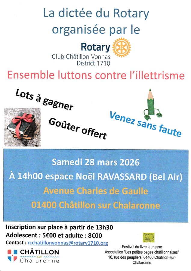 Dictée - Rotary Club Chatillon Vonnas