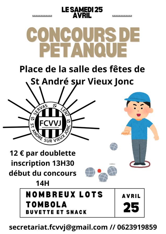 Affiche concours de pétanque 2026 - ©FCVVJ