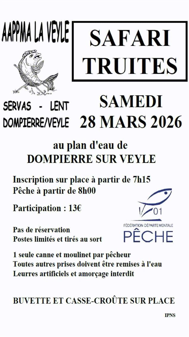Affiche_Safari Truites_Dompierre-sur-Veyle - ©Asso. Pêche Servas Lent Dompierre sur Veyle