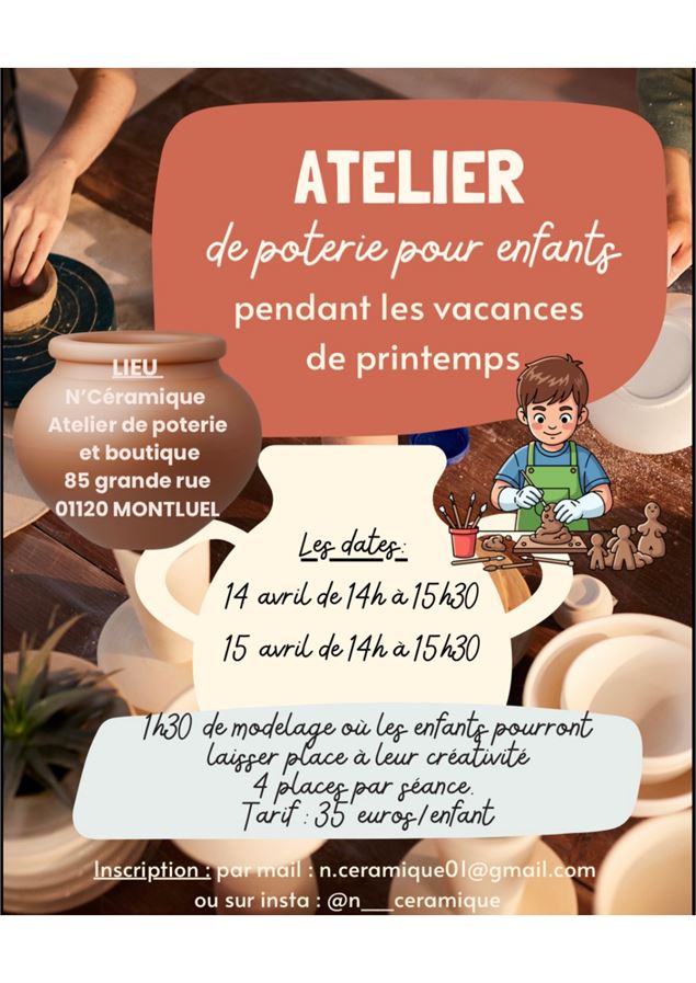Atelier de poterie pour enfants _Montluel - Schmitt/N’Ceramique
