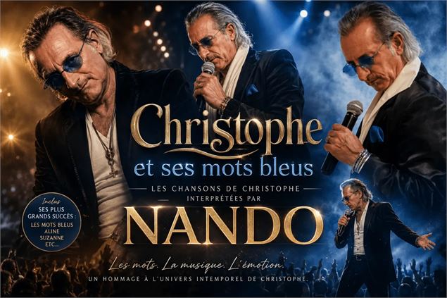 Affiche Diner - Concert CHRISTOPHE « Les Mots Bleus » - NANDO LITTERI