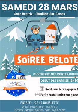 Concours de belote - Interclub Magland Chatillon sur Cluses