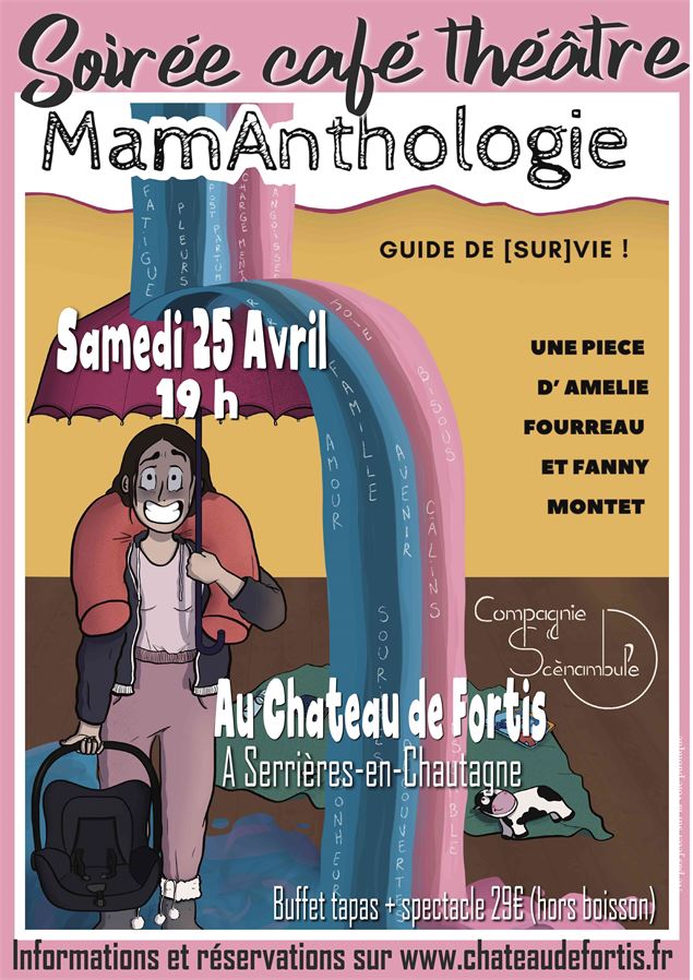 Soirée café théâtre MamAnthologie au Château de Fortis - photo personnelle