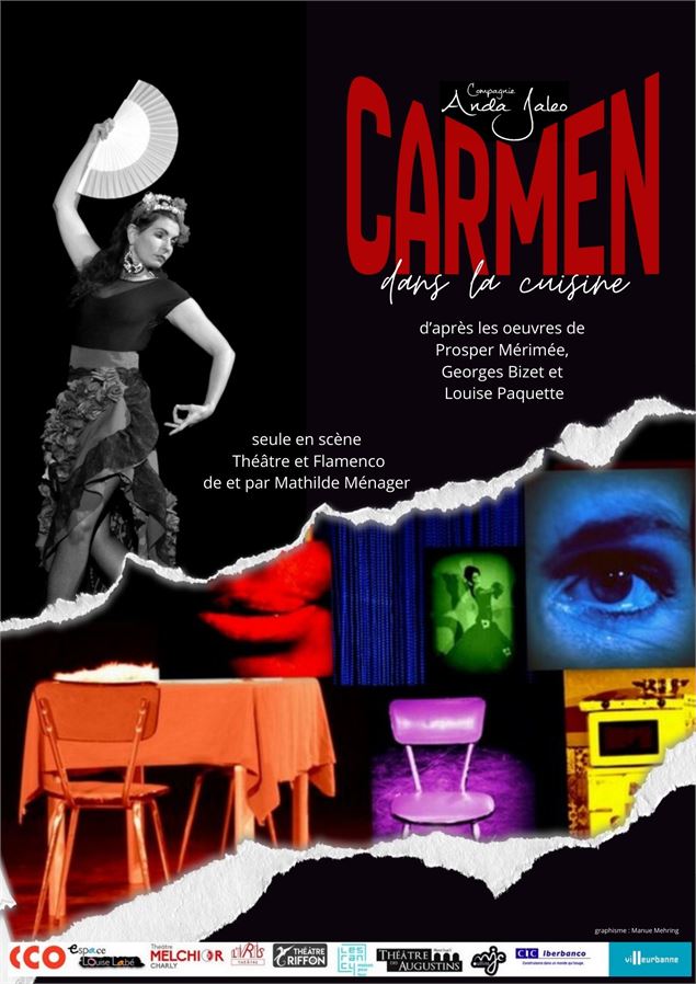 Théâtre : Carmen dans la cuisine (comédie et flamenco)_Montluel - Manue Mehring (pour le graphisme)
