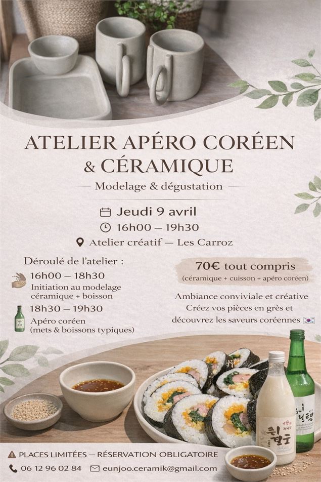 Atelier apéro coréen et céramique_Les Carroz-d'Arâches