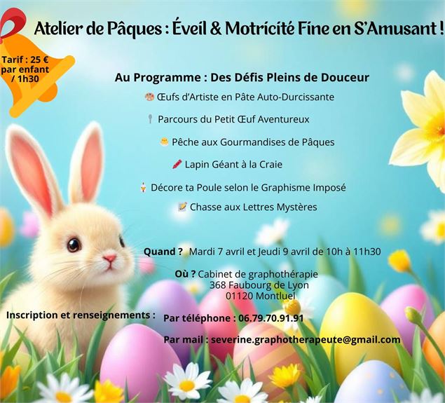 Atelier de Pâques : Eveil et motricité fine en s'amusant_Montluel - Séverine Rocca