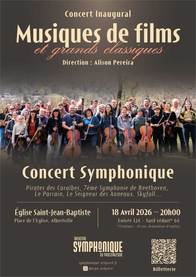 Concert symphonique, Musiques de films et grands classiques_Albertville