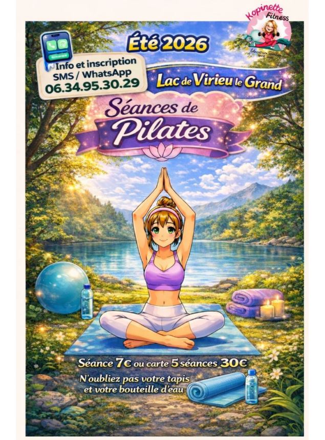 Séances de pilates pour tous au lac de Virieu-le-Grand_Virieu-le-Grand - Kopinette Fitness