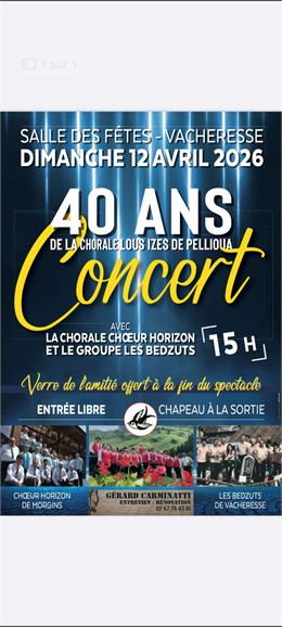 Affiche concert chorale Vacheresse - Lous Izes De Pellioua