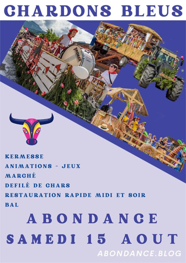 Affiche fête des Chardons Bleus - Abondance Evenements