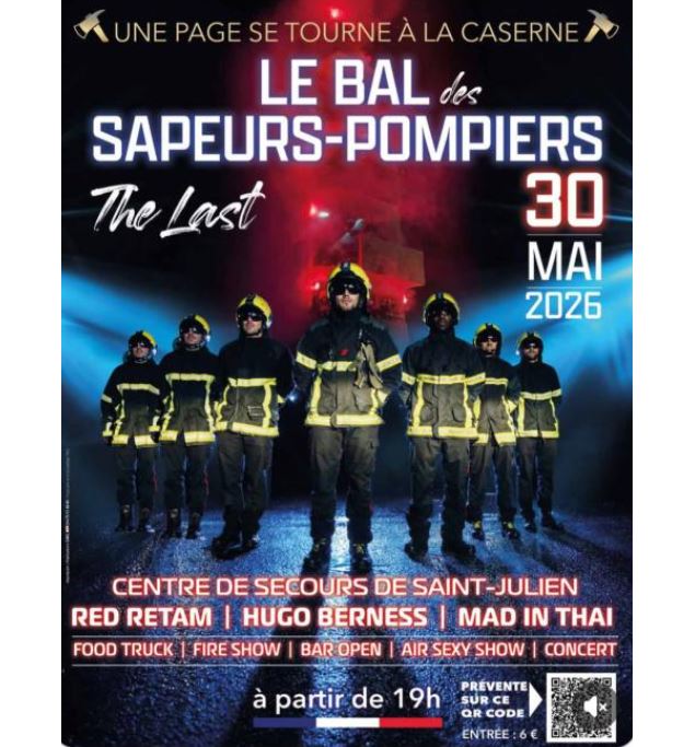 Affiche bal des pompiers - Amicale des sapeur-pompiers