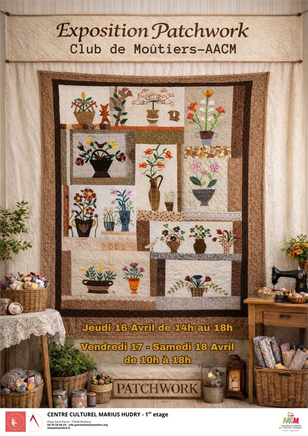 Exposition de patchwork_Moûtiers - Centre culturel Marius Hudry