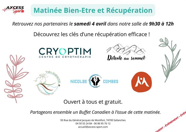 Matinée bien-être & récupération_Sallanches - Axcess sport