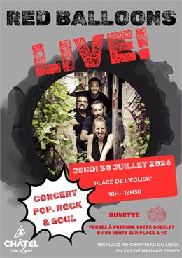 Concert Pop-Rock "Red Balloons"_Châtel - Châtel Tourisme