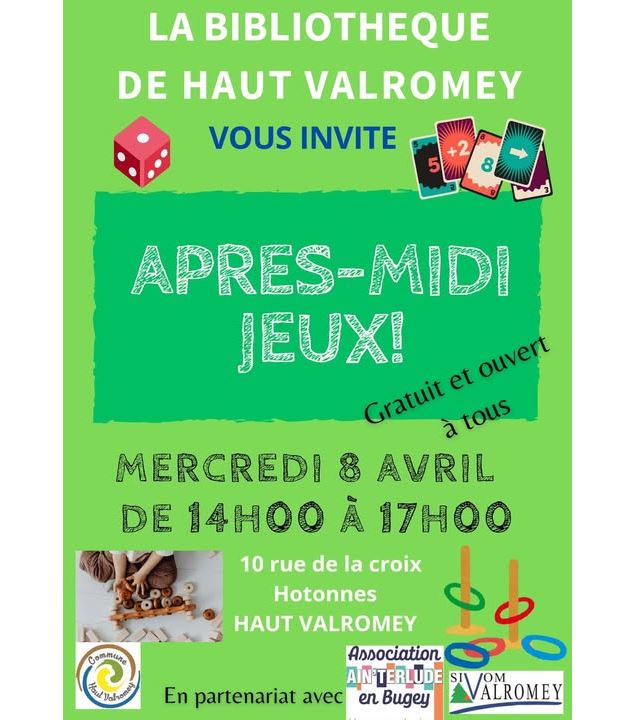 Après-midi jeux à Hotonnes_Haut Valromey - Bibliothèque de Haut Valromey