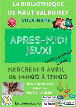 Après-midi jeux à Hotonnes_Haut Valromey - Bibliothèque de Haut Valromey