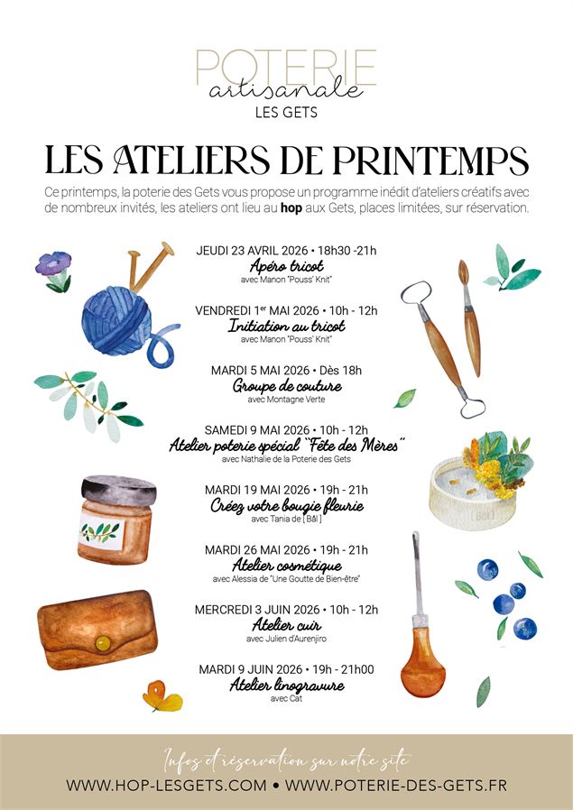 Les ateliers de printemps - Poterie des Gets