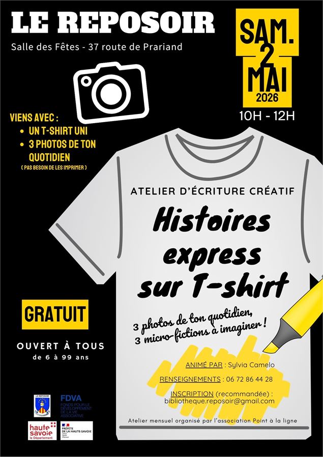 Histoires express sur T-shirt - Point a la ligne