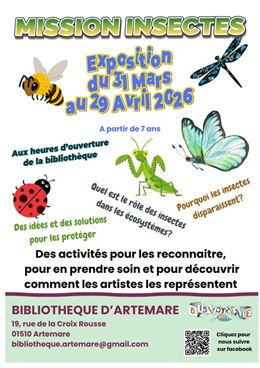 Exposition "Mission insectes" à la bibliothèque_Artemare