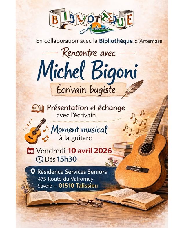 Rencontre avec Michel Bigoni, écrivain et musicien_Talissieu - Bibliothèque d'Artemare