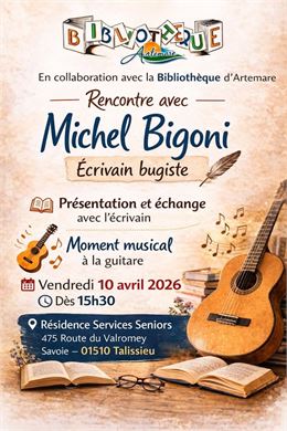 Rencontre avec Michel Bigoni, écrivain et musicien_Talissieu - Bibliothèque d'Artemare